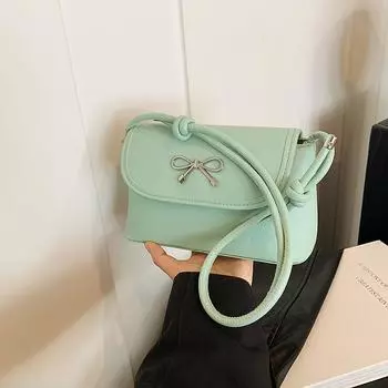 Сумка-мешок Niche Texture с креплением под мышкой, женская, новая, сумка-мессенджер с бантом, универсальная, простая, женская сумка для поездок на работу чёрный