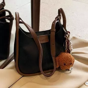 Сумка-мешок Premium sense, женская, осень-зима 2024, новая, ретро, универсальная, сумка-мессенджер через плечо, сумка-ведро