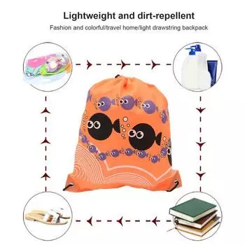 Сумка-мешок с рисунком из мультфильма, водонепроницаемая, износостойкая, со шнурком, для плавания, для пляжа синий