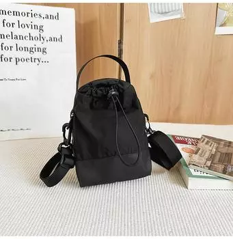 Сумка-мессенджер бренда Tide, мужская и женская, для занятий спортом на открытом воздухе, с кулиской для девочек, затягивающаяся, с цветовой блокировкой, маленький рюкзак-ведро на одно плечо. чёрный