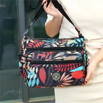 Сумка-мессенджер через плечо, вместительная, для женщин среднего возраста, сумка для мам в иностранном стиле, оксфордская ткань, дорожная нейлоновая сумка-мессенджер чёрный