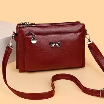 Сумка-мессенджер для мам среднего возраста, мягкая кожаная женская сумка, сумка через плечо коричневый