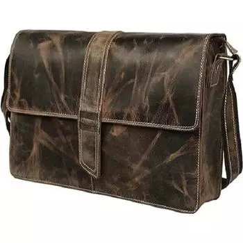 Сумка-мессенджер для ноутбука из натуральной кожи для бизнеса 14 x 11 x 4 in коричневый