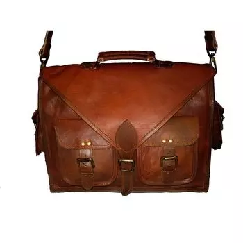 Сумка-мессенджер для ноутбука Кожаная женская сумка через плечо Коричневые винтажные портфели 17 x 11 x 4 in коричневый