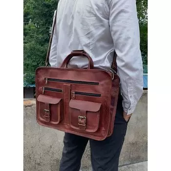 Сумка-мессенджер для ноутбука ручной работы для мужчин и женщин Портфель Сумка для ноутбука Сумка через плечо Сумка-рюкзак Сумка для ноутбука Портфель Сумка-мессенджер 16 x 12 x 4 in коричневый