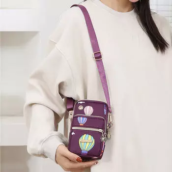 Сумка-мессенджер для женщин, маленький карман для мобильного телефона, кошелек через плечо, кошелек для монет, женская сумка из ткани Оксфорд фиолетовый