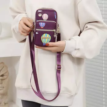 Сумка-мессенджер для женщин, маленький карман для мобильного телефона, кошелек через плечо, кошелек для монет, женская сумка из ткани Оксфорд фиолетовый