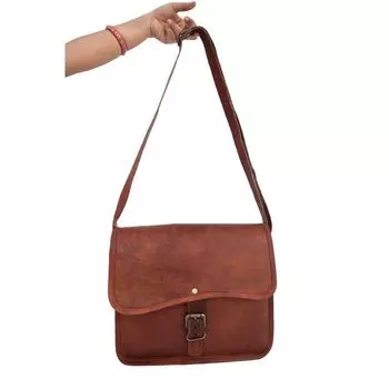 Сумка-мессенджер из козьей кожи 11 дюймов, сумка-портфель для iPad, сумки через плечо, сумки через плечо 11 x 9 x 3 in коричневый