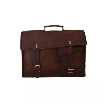 Сумка-мессенджер из козьей кожи 15 в портфеле для ноутбука, офисном школьном плече 15 x 11 x 4 in коричневый