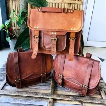 Сумка-мессенджер из козьей кожи для мотоцикла, коричневая, ручной работы. ( Бесплатная подарочная сумочка коричневого цвета размером 11 x 9 x 3 дюйма ) 11 x 9 x 2 / 2 Bag коричневый