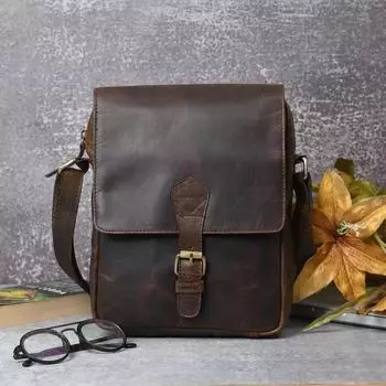 Сумка-мессенджер из кожи буйвола 11, сумки-портфели, сумки через плечо, сумки через плечо 9 x 11 x 3 in коричневый