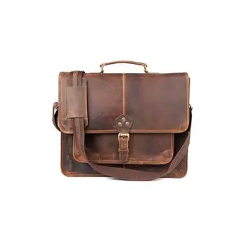 Сумка-мессенджер из кожи буйвола ручной работы через плечо для ноутбука, офисная сумка-портфель, винтажная сумка-мессенджер в деревенском стиле для мужчин и женщин, подарок на день Святого Валентина 16 in коричневый