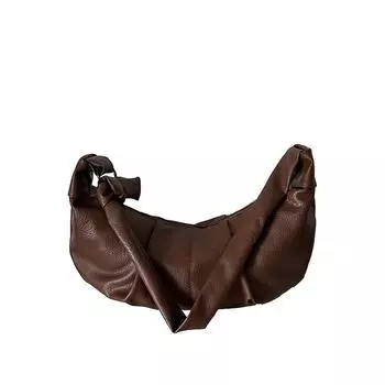 Сумка-мессенджер из мягкой кожи в стиле ретро, плиссированная, для ленивых, повседневная, универсальная, для поездок на работу, через плечо, сумка-круассан