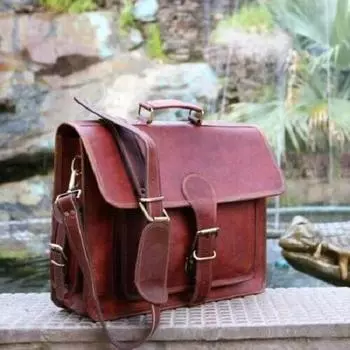 Сумка-мессенджер из натуральной кожи для мужчин, сумка-портфель для ноутбука через плечо, коричневая 11*15 Inch коричневый