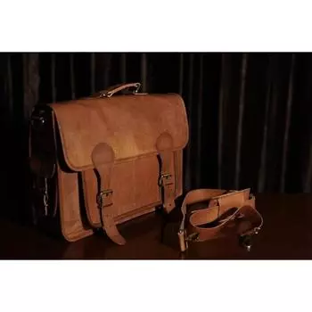 Сумка-мессенджер из натуральной кожи для ноутбука, коричневая, мужская, портфель через плечо