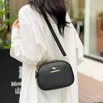 Сумка-мессенджер из натуральной кожи для женщин, трехслойная, большой емкости