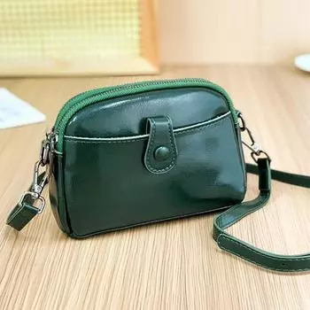 Сумка-мессенджер из натуральной кожи для женщин, небольшой кошелек для монет и телефона, 3 слоя вощеной масляной коровьей кожи, роскошные дизайнерские женские сумки