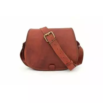 Сумка-мессенджер из натуральной кожи, сумка-портфель, сумка через плечо 11 x 9 x 5 in коричневый