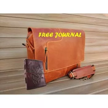 Сумка-мессенджер из натуральной кожи, сумка для колледжа, сумка для ноутбука, сумка через плечо для женщин, подарок для мужчин, офисная сумка, рабочий портфель, подарок на женский день 12 x 16 x 5 in коричневый