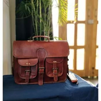 Сумка-мессенджер из натуральной кожи, сумка для ноутбука, сумка через плечо для женщин, подарок для мужчин, офисная сумка, рабочий портфель, деревенская сумка, большая сумка 15 X 11 X 4 коричневый