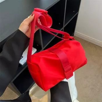 Сумка-мессенджер из нейлоновой ткани, новые водонепроницаемые сумки через плечо большой емкости, простые стильные женские однотонные сумки через плечо 26x14x15cm чёрный