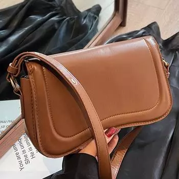 Сумка-мессенджер из нишевой текстуры премиум-класса, модная универсальная, модная, наплечная, подмышечная, маленькая квадратная сумка коричневый