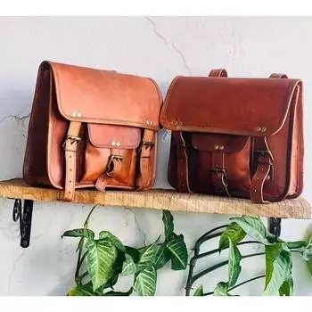 Сумка-мессенджер из очищенной кожи для мотоциклистов Combo Brown. 13 x 10 x 3 in коричневый