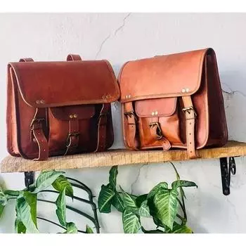 Сумка-мессенджер из очищенной кожи для мотоциклистов Combo Brown. 13 x 10 x 3 in коричневый