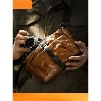 Сумка-мессенджер Jikani из натуральной кожи в стиле ретро, сумка-мессенджер на плечо, первый слой, нагрудная сумка для камеры, мужская сумка для камеры