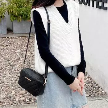 Сумка-мессенджер Ling Plaid Вышивка Большая вместимость Женская мода через плечо камера белый