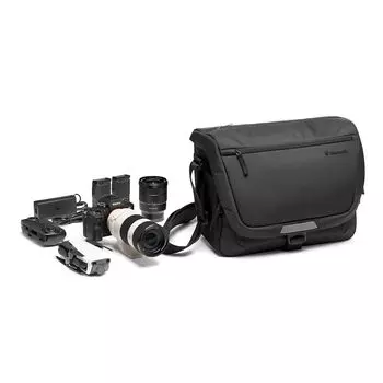 Сумка-мессенджер Manfrotto Camera Messenger, наплечная сумка Advanced Messenger M III, водоотталкивающий материал, чехол от дождя в комплекте MB MA3-MM чёрный