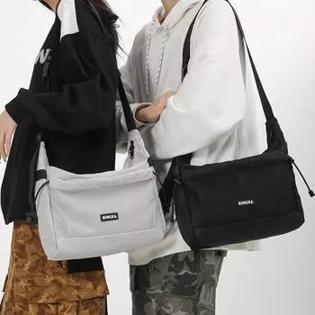 Сумка-мессенджер, мужская большая вместительная сумка через плечо для студентов, женская водонепроницаемая сумка через плечо для пригородных поездок чёрный
