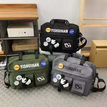 Сумка-мессенджер, мужская большая вместительная спортивная сумка через плечо, студенческая сумка на плечо, сумка чёрный