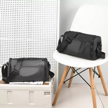 Сумка-мессенджер Мужская легкая сумка через плечо однотонная сумка через плечо чёрный