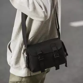 Сумка-мессенджер Мужская сумка через плечо с пряжкой Женская сумка через плечо чёрный