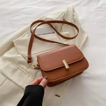 Сумка-мессенджер на одно плечо с текстурой в стиле ретро, женская, весенняя, универсальная, темпераментная, маленькая квадратная сумка коричневый