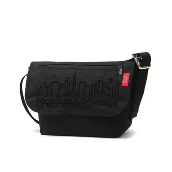 Сумка-мессенджер Официальная сумка-мессенджер MP с вышивкой Vintage, черная [Manhattan Portage]