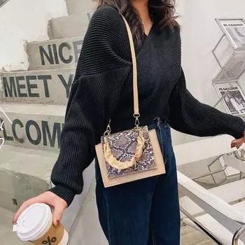 Сумка-мессенджер осенне-зимняя модная женская маленькая квадратная сумка на одно плечо