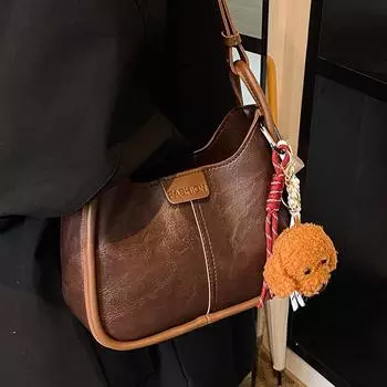 Сумка-мессенджер Premium Sense Niche Bag женская в стиле ретро универсальная сумка-мессенджер через плечо сумка-ведро коричневый