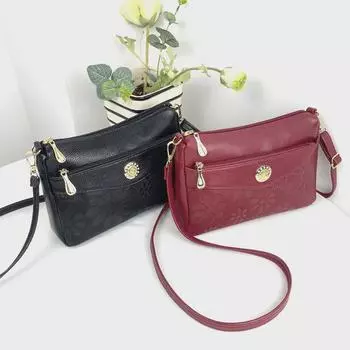 Сумка-мессенджер Qianzihu большой вместимости с несколькими молниями для женщин 16521 темно-синий