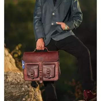 Сумка-мессенджер ручной работы кожаная сумка для ноутбука сумка через плечо офисная 11 x 15 x 5 in коричневый