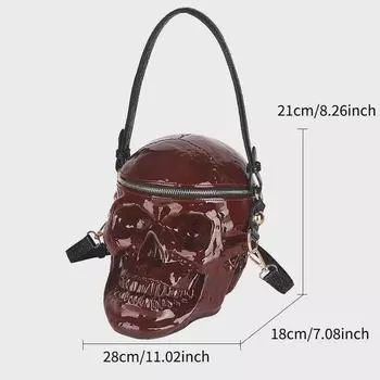 Сумка-мессенджер с 3D-черепом на Хэллоуин 2024 года – повседневная мода унисекс золотой