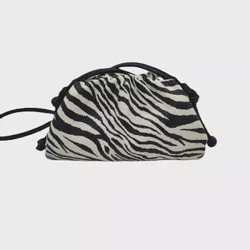 Сумка-мессенджер с принтом зебры и складками - модная сумка-мессенджер через плечо и дамская сумка на осень/зиму для женщин 22cm