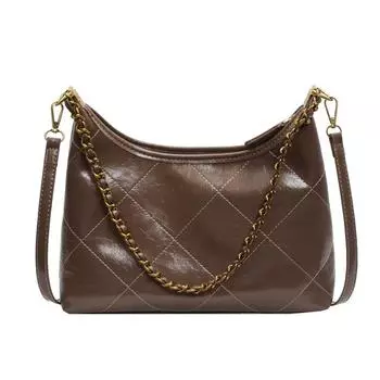 Сумка-мессенджер с ромбовидной цепочкой, женская, большой вместимости, новинка 2024 года, сумка-мессенджер на одно плечо, сумка-мессенджер для поездок на работу чёрный