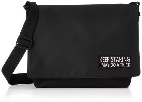 Сумка-мессенджер с сумкой с английскими буквами [Fstyle] и патчем 31-way, водоотталкивающая 2-way чёрный