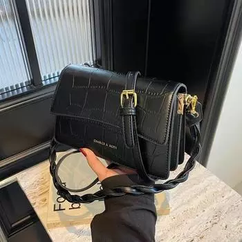 Сумка-мессенджер с текстурированным каменным узором под мышкой, модная маленькая квадратная сумка через плечо белый