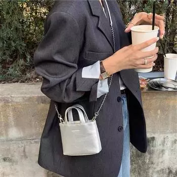 Сумка-мессенджер Somewherebutter, повседневная, через плечо, переносная, мини-квадратная, маленькая сумка серебряный