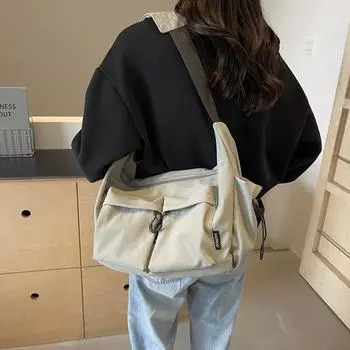 Сумка-мессенджер в спортивном стиле, большая вместимость, сумка через плечо, женская сумка через плечо белый