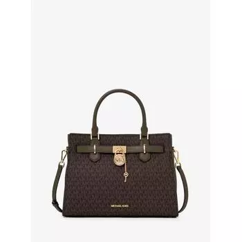 СУМКА MICHAEL KORS HAMILTON СРЕДНЯЯ MK SIGNATURE 35F1GHMS2B310 Оливковая