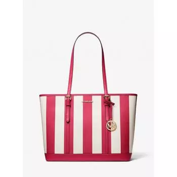СУМКА MICHAEL KORS JET SET TRAVEL STRIPE TOP НА МОЛНИИ БОЛЬШАЯ 35S4GTVT3R2613 ЭЛЕКТРО РОЗОВЫЙ МУЛЬТИ
